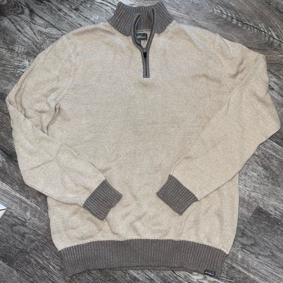 Eddie Bauer Other - Eddie Bauer Tan 1/4 Zip Pullover Sweater